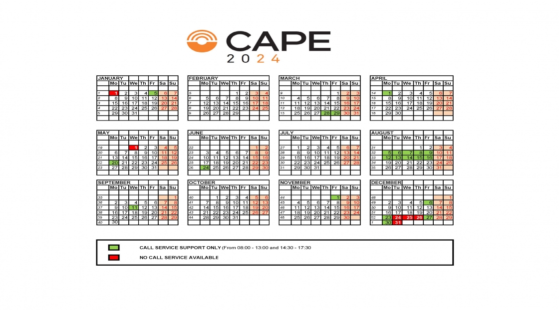 Cape – Calendari 2024